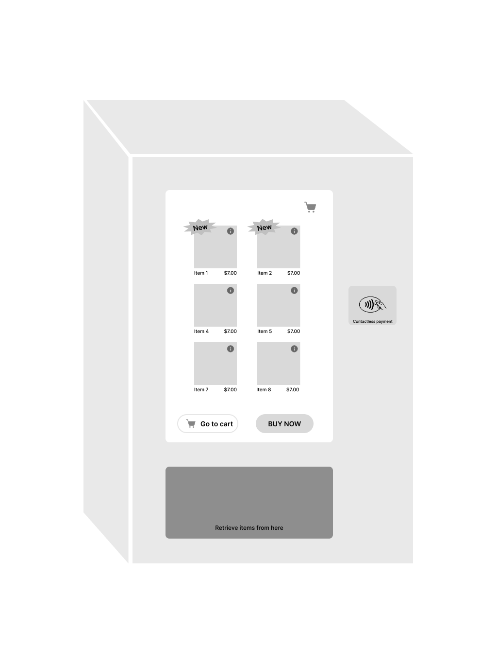 Another composition is explored with less items and a more sensible tap to pay location.